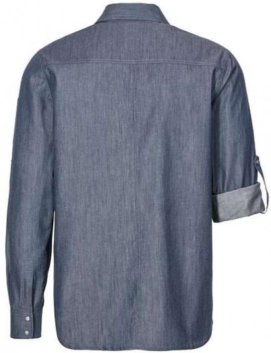 Jeanshemd Herrenblua langarm Druckknöpfe