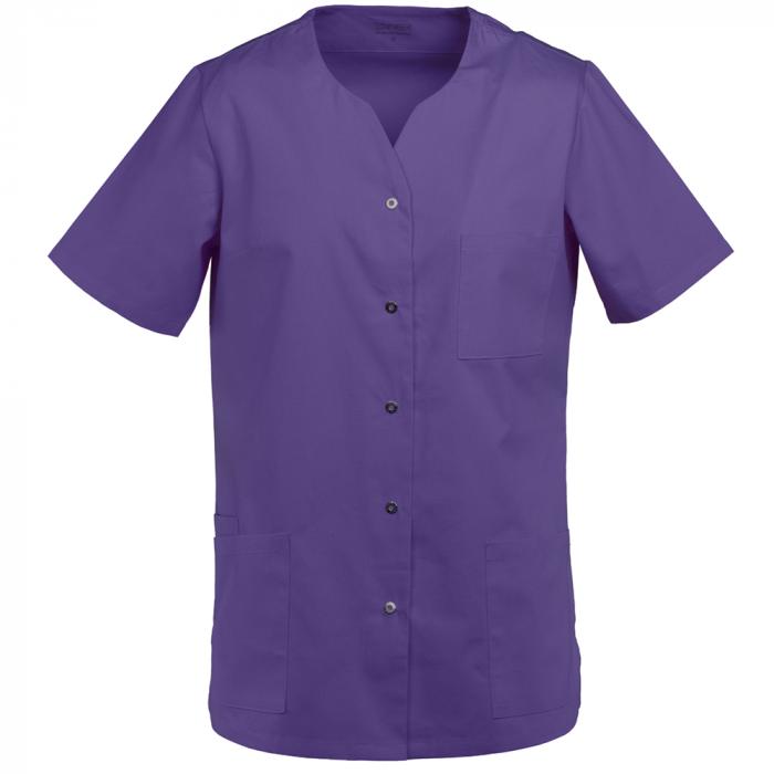 Damen Kasack kurzarm Druckknöpfe purple lila