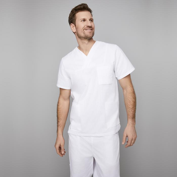 Schlupfkasack unisex Kasack Brusttasche weiß