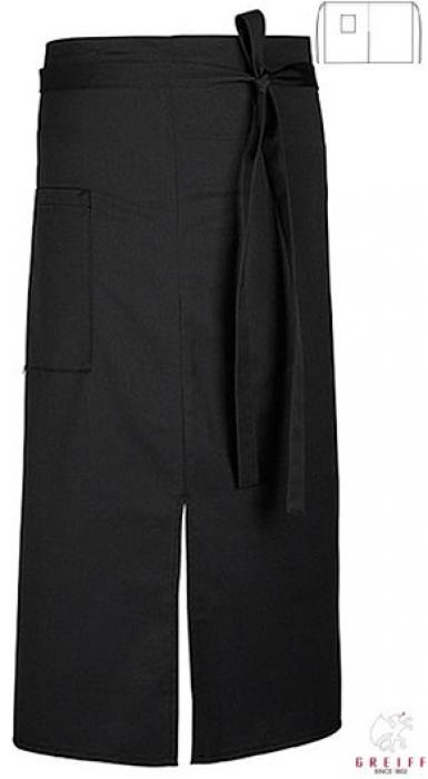 Bistro Schürze schwarz Schlitz & Tasche