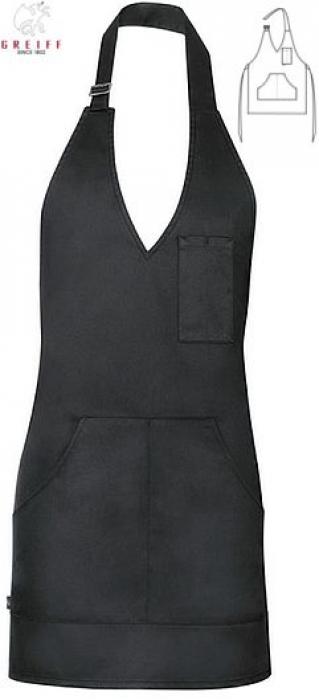 Damen-Latzschürze, schwarz oder taupe