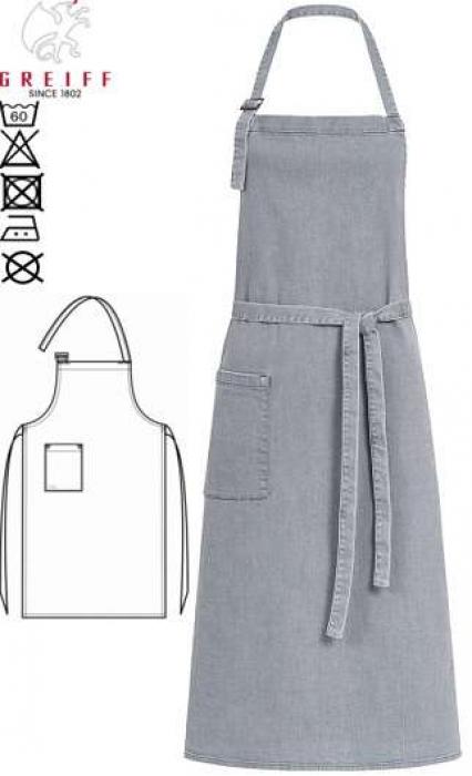 Greiff Latzschürze hellgrau light grey denim