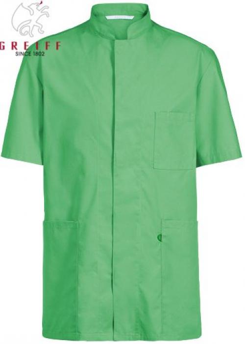 Kasack lindgrün Stehkragen unisex Kasack Brusttasche