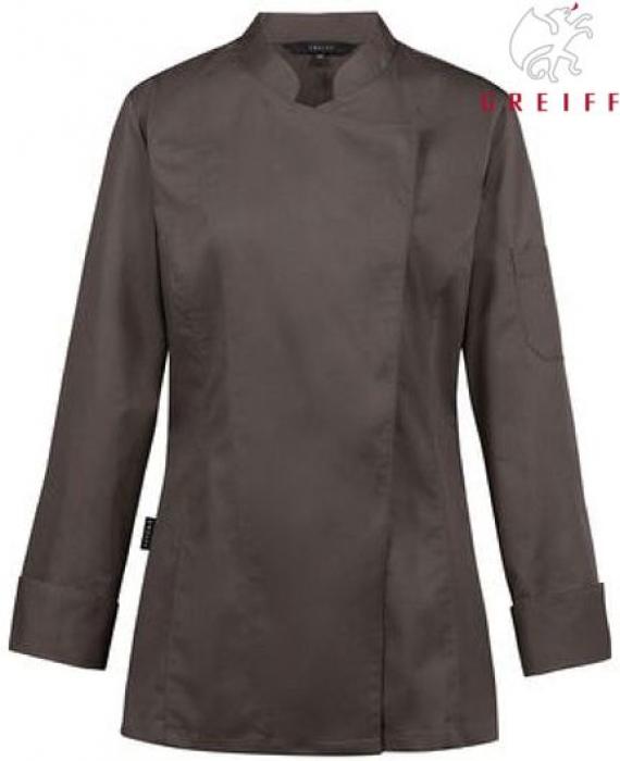 Damen Kochjacke taupe langarm Greiff