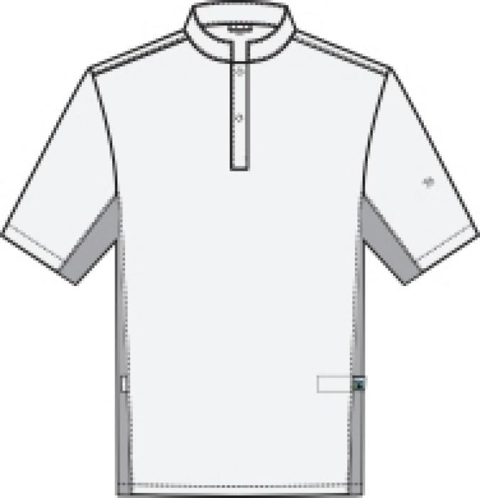 Kochjacke Kochshirt weiß kurzarm Jerseyeinsatz Greiff