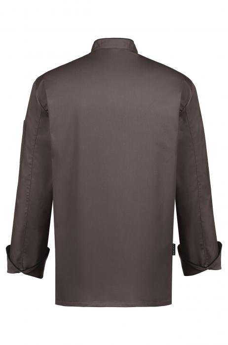 Greiff Kochjacke taupe langarm Paspel schwarz (Abbildung hier jedoch in weiß mit Paspel schwarz)