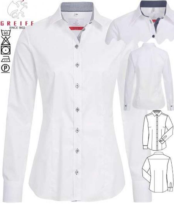 Greiff Blusen weiß blau langarm MODERN-Line