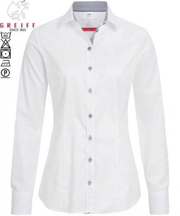 Damen Bluse weiß grau langarm Greiff MODERN