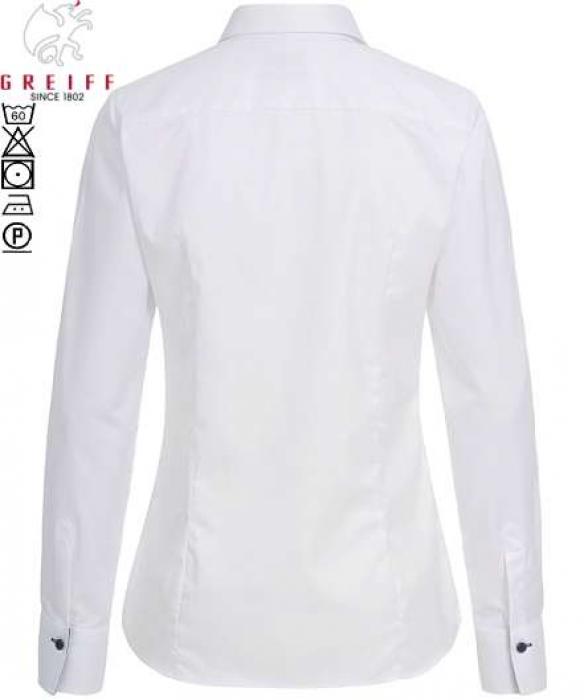 Damen Bluse weiß mit Kontrast langarm Greiff MODERN