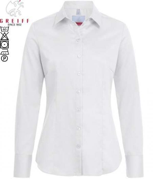 Greiff Damen Bluse weiß Premium langarm Regular Fit