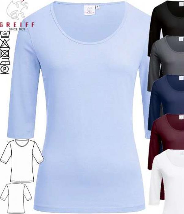 Greiff Damen-Shirt kurzarm ausgeschnittener Rundhals Stretch