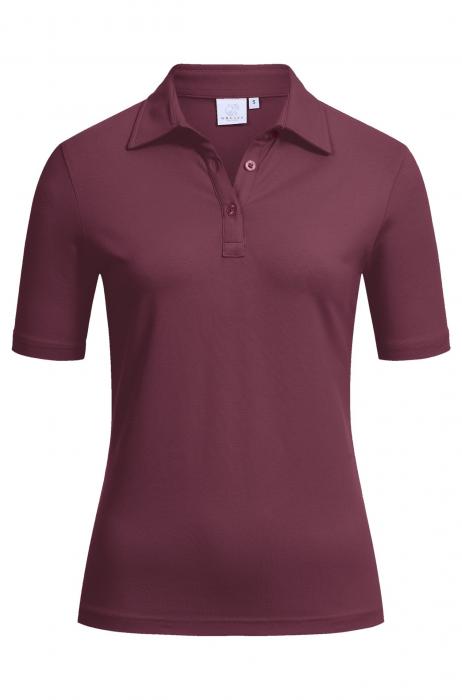 Greiff Damen-Poloshirt burgund kurzarm Stretch