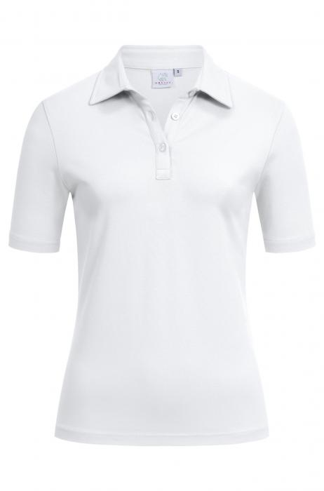 Greiff Damen-Poloshirt weiß kurzarm Stretch