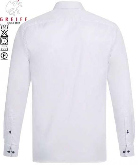 Herren Hemd weiß/Kontrast langarm Greiff MODERN
