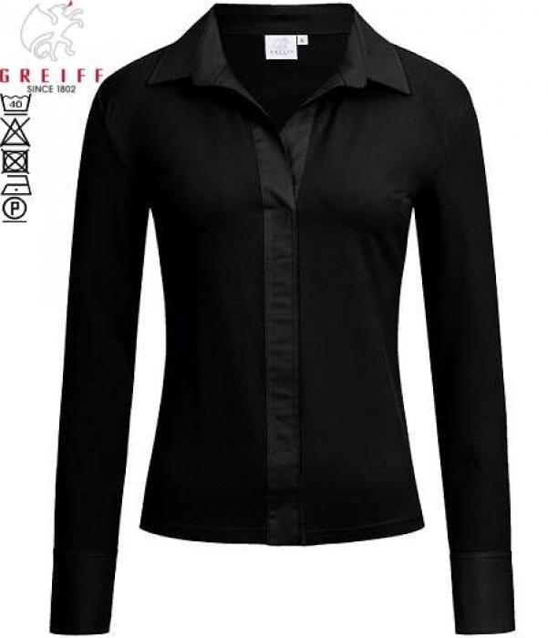 Greiff Damen-Shirtbluse schwarz langarm