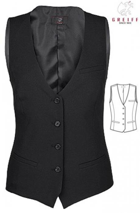 Greiff Damen-Weste schwarz 4-Knopf