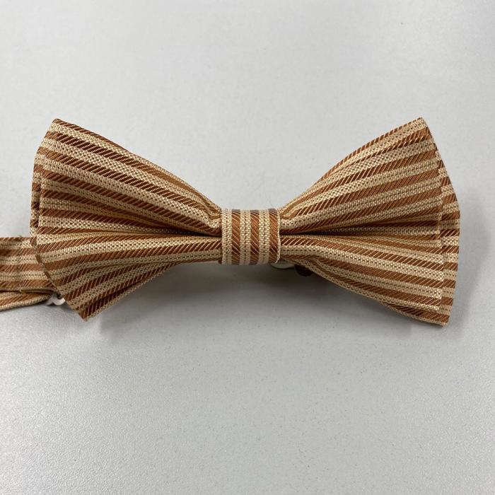 Fliege gold terracotta gestreift