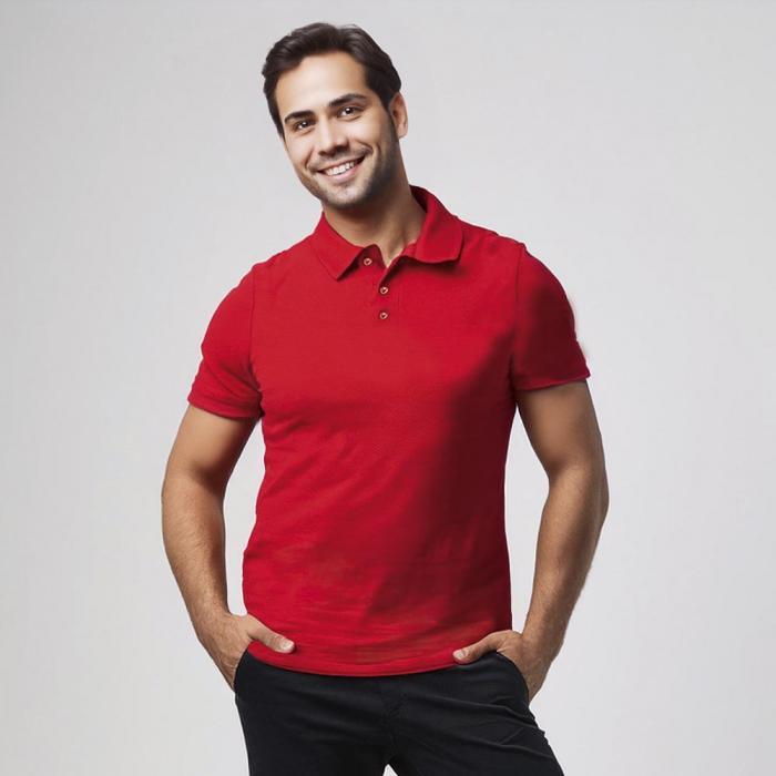 Poloshirt rot Herren & Damen Stretch kurzarm