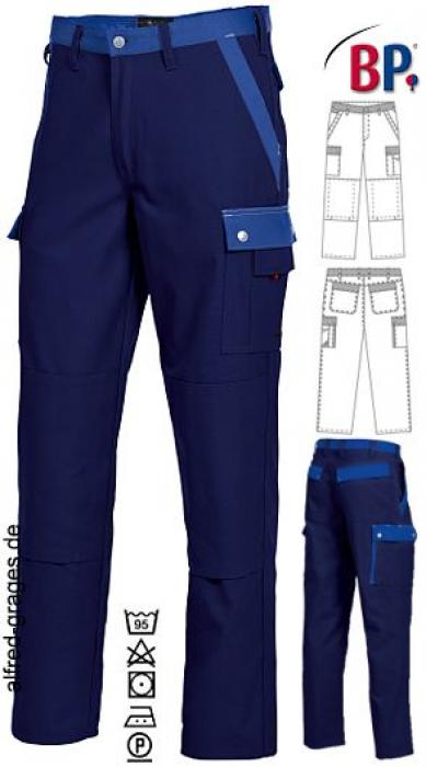 BP® Arbeitshose Bundhose dunkelblau/königsblau Kniepolstertaschen