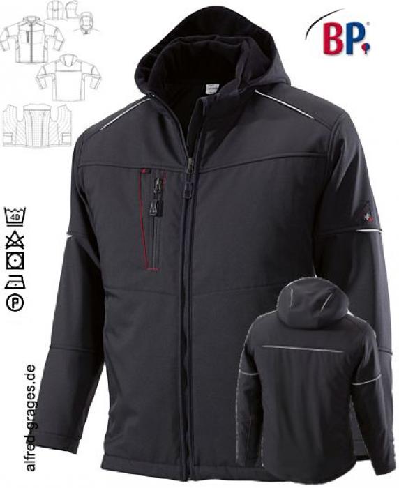 Winter-Softshelljacke, schwarz