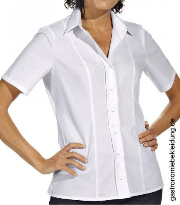 Damen-Stretch-Bluse weiss 1/2Arm