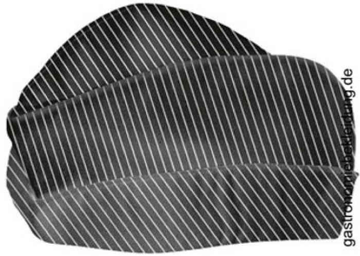 Koch-Schiffchen schwarz mit Nadelstreifen, 3er Pack. verstellbar