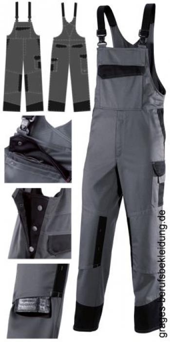 Latzhose, dunkelgrau/schwarz