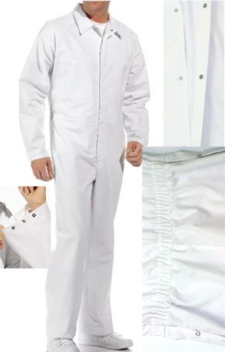 HACCP Overall, Druckknöpfe, weiß, 1/1 Arm