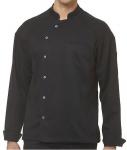 Leiber Kochjacke schwarz Paspel Druckknöpfe