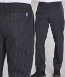 Kochschlupfhose Streifen schwarz-weiß