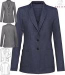 Greiff Damen Jersey Blazer Casual 2-Knopf blau meliert