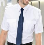 Pilotenhemd abnehmbare Schulterklappen weiß kurzarm