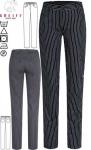 Greiff Damen Kochhose Nadelstreifen schwarz weiß 5-Pocket