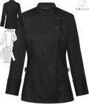 Kochjacke schwarz Damen langarm Jersey-Rücken Greiff