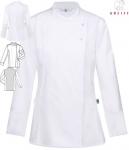 Kochjacke weiß Damen langarm Jersey-Rücken Greiff