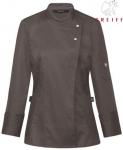 Kochjacke taupe Damen langarm Jersey-Rücken Greiff