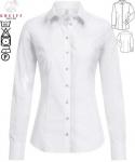 Damen Bluse langarm weiß Greiff BASIC Slim Fit