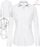 Damen Bluse langarm weiß Stretch Greiff Regular Fit