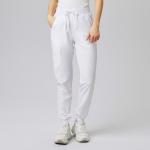 Damen-Schlupfhose weiß slimfit Stretch Arbeitshose mit Gummizug