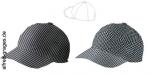 Base Cap Nadelstreifen schwarz weiß pepita, verstellbar & waschbar
