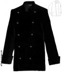 Damenkochjacke schwarz, 1/1 Arm