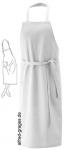Latzschürze, weiß, Seitentasche