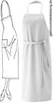 Latzschürze weiß Seitentasche einzeln